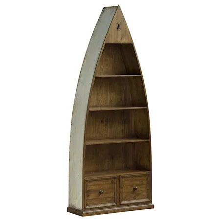 Boat Bookcase with Two Drawers